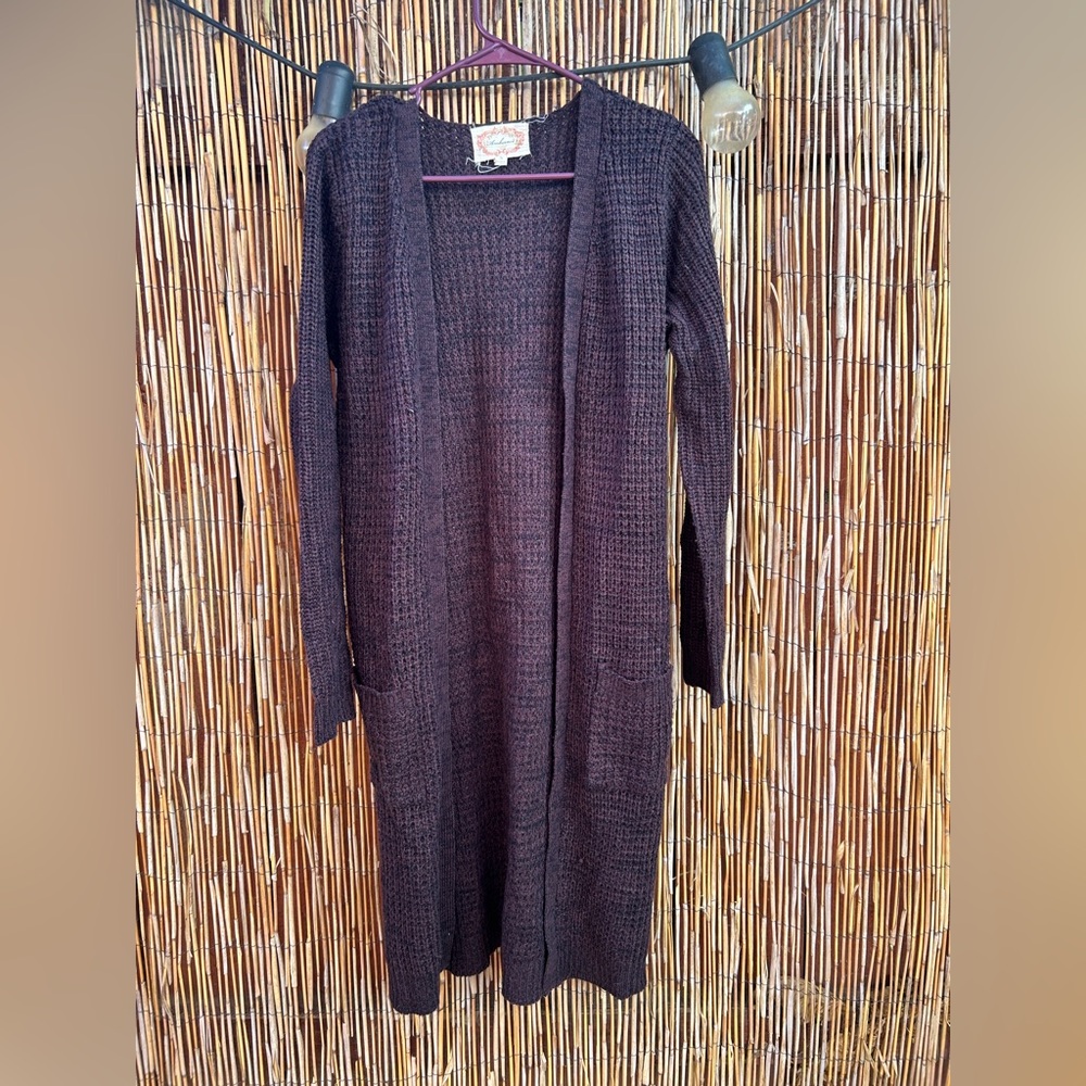 Ambiance Dark Knit Open-Front Cardigan